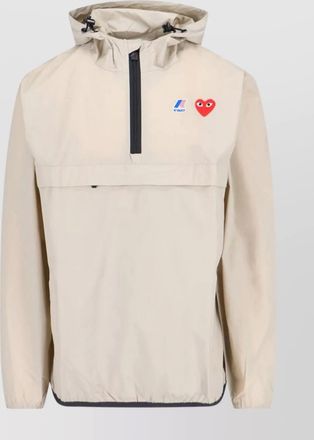 Comme Des Gar&ccedil;ons hooded embroidered jacket adjustable drawstring
