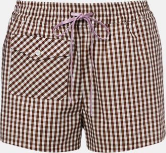 Valentino Shorts de popel&iacute;n de algod&oacute;n a cuadros vichy