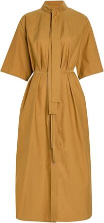 Christophe Lemaire Reversible Belted Cotton and Silk-blend Midi Dress - Light Brown - 32 (UK4 / Xxs)