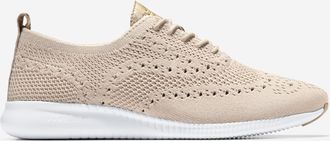 Cole Haan Womens 2.ZER&Oslash;GRAND Stitchlite Wingtip Oxford Shoes - Beige Size 10.5