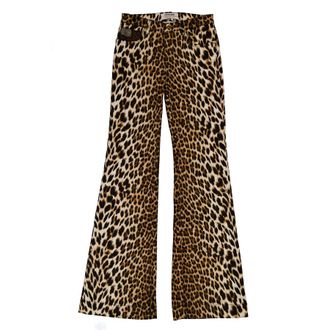 Roberto Cavalli Leopard-Print Flared Jeans, Brand Size 42 ( US Size 8 )
