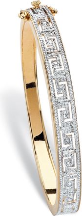 Palm Beach Jewelry Diamond Accent 18k Gold-Plated Greek Key Bangle Bracelet 7.5