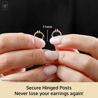 MAX + STONE 14k Yellow Gold Single Small 11mm Gemstone Huggie Hoop Earring