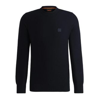 HUGO BOSS Truien & Vesten, Heren, Blauw, M, Katoen, Rondgebreide kleding