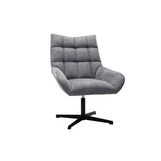 Miliboo Miliboo - Sill&oacute;n De Dise&ntilde;o Giratorio De Tejido Efecto Aterciopelado Texturizado Gris King