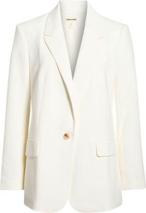 Open Edit The Icon Relaxed Blazer in Ivory at Nordstrom, Size Xx-Small
