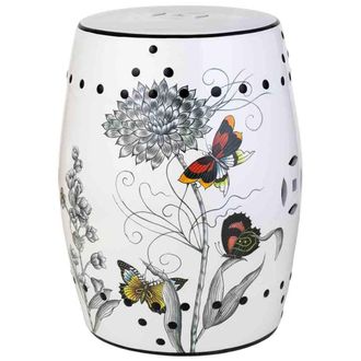 Wanderlust Deco Taburete de cer&aacute;mica gris d33x45 cm