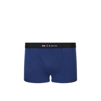 Kiton Bottoms, male, Blue, Size: 2XL Logo Waistband Boxer Briefs