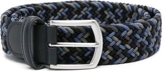 Anderson's woven elasticated belt - men - Viscose/Leather - 100 - Blue