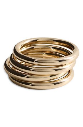 Mango Set of 4 Bangle Bracelets in Gold at Nordstrom