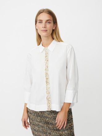 Masai Maivesonna Embellished Poplin Shirt in White at Nordstrom, Size Xx-Large