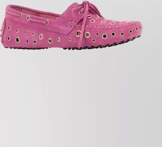 Gimaguas suede car loafers eyelet detailing