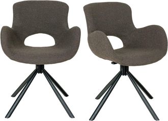 Moloo Silla giratoria 360&deg; en tela color topo (x2)