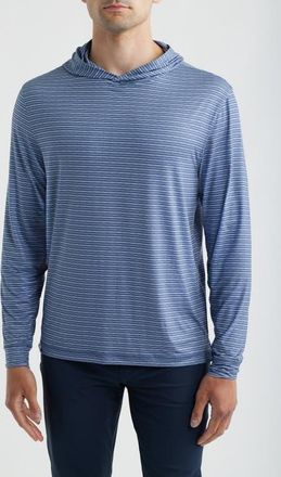 Johnnie-O Talon Stripe UPF 50+ Hoodie in Navy at Nordstrom, Size Xx-Large