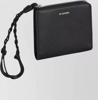 Jil Sander leather hammered zip-around wallet
