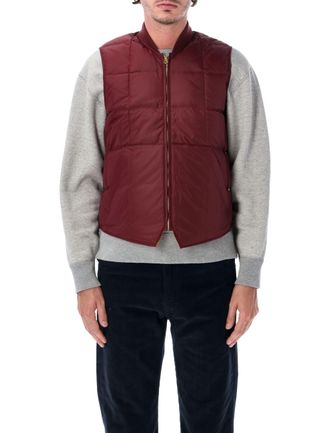 Fortela Vest1 Burgundy Duck Down Brass Zip Padded Vest
