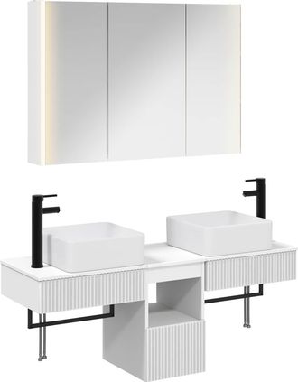 vidaXL Juego De Muebles De Ba&ntilde;o 4 Uds. Blanco Madera De Ingenier&iacute;a Vidaxl