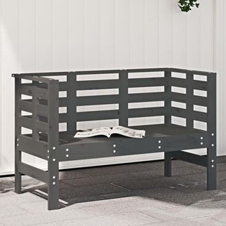 Berkfield Home Garden Bench Grey 111.5x53x71 cm Solid Wood Pine