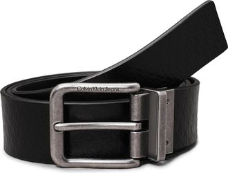 Calvin Klein Jeans Lederg&uuml;rtel CALVIN KLEIN JEANS CLASSIC CASUAL REV/ADJ BELT 35MM, Herren, Gr. 11,5, schwarz (schwarz, allover print), Rindsleder, unifarben, G&uuml;rtel Led