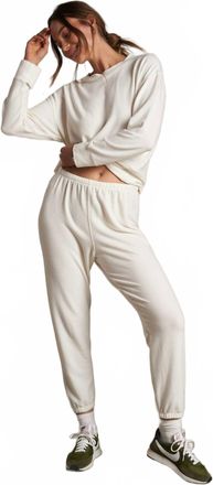 perfectwhitetee Mare Brushed Sweater Jersey Jogger In Sugar