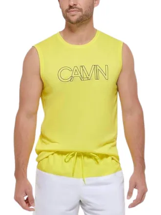 Calvin Klein Mens Rainbow Collection Sleeveless Shirt In Citrina