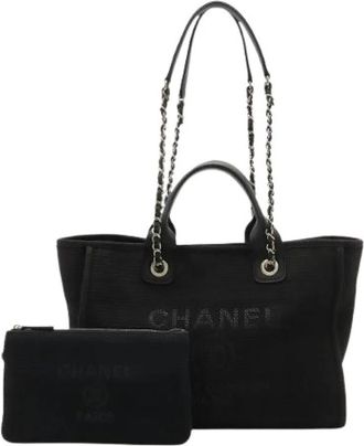 Chanel Pre-owned Deauville Line 2way Tote Bag - Dames - Vintage Shopper - Zwart - ONE Size - Leer - Vintage