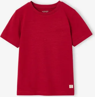 Vertbaudet Jungen-T-Shirt, uni rot