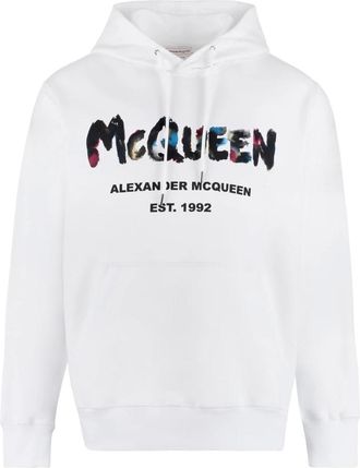 Alexander McQueen Heren, Sweatshirts & Hoodies, Wit, Maat: 2XL Katoen