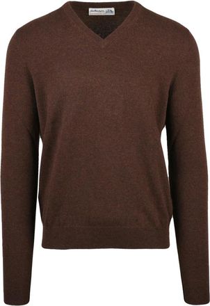 Ballantyne Truien & Vesten, Heren, Bruin, M, Kasjmier, V-Neck Pullover