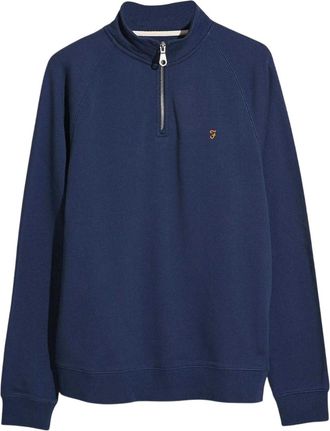Farah Heren Quarter Zip Sweatshirt (Blauwe vloed)