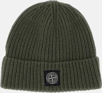 Stone Island Green Logo Beanie Hat