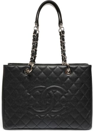 Chanel Matelasse Black Grained Calfskin Tote Bag (Pre-Owned)