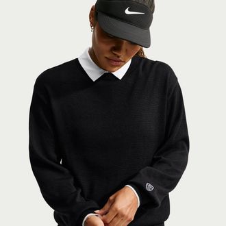 Nike Womens Tailored Performance Dri-FIT Loose Long-Sleeve Golf Sweater in Black | IO1441-010