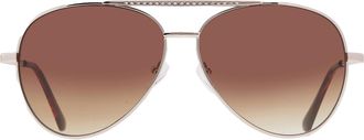 Guess Brown Gradient Pilot Ladies Sunglasses GF0399 32F 62