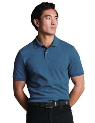 CHARLES TYRWHITT Short Sleeve Cotton Stretch Pique Polo in Indigo Blue at Nordstrom, Size Xx-Large