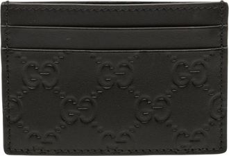 Gucci Pre-owned Wallets, female, Black, Size: ONE SIZE Pre-owned Leather Card Holder
