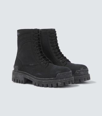 Balenciaga Combat Strike canvas lace-up boots