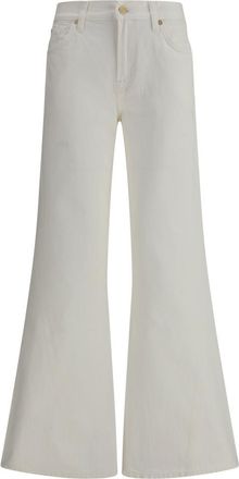7 For All Mankind White Flared High Rise Jeans