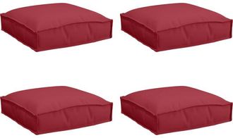 vidaXL Coj&iacute;n De Pal&eacute; Para Asiento 4 Pcs Rojo Vino 40 X 40 X 8 Cm Vidaxl