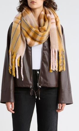 Tasha Sparkle Plaid Scarf in Mustard/Neutral Multi at Nordstrom Rack