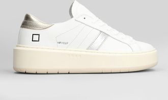 D.A.T.E. D. A.T. E. Hill Low Plat Sneakers In White Leather