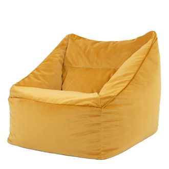 Icon Brand Puf sill&oacute;n de terciopelo amarillo ocre