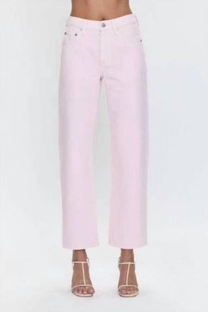 Pistola Denim Lexi Mid Rise Bowed Straight Jean In Blush