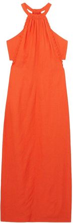 Reiss Erika Craft Stitch Linen-Blend Halter Dress