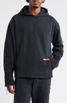 Honor The Gift Hono Distressed Logo Hoodie in Black at Nordstrom Rack, Size Xx-Large