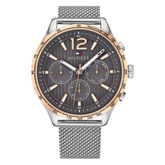 Tommy Hilfiger Accessoires, Heren, Grijs, ONE Size, Herenhorloge Gavino Zilver 1791466