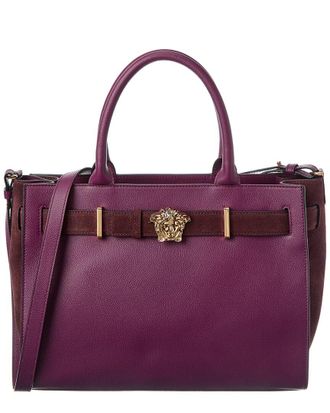Versace Medusa Large Leather & Suede Tote
