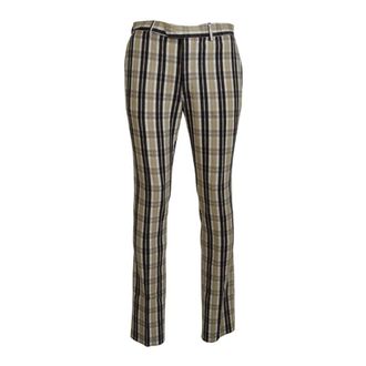 Bencivenga Multicolor Checkered Cotton Trousers