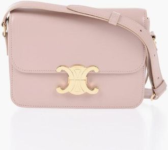 Celine Leather Shoulder Bag with Gold-Effect Logo size One Size