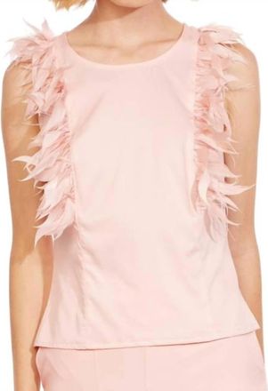 Eva Franco Feather Top In Pink